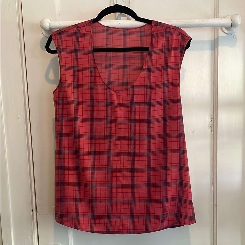 Women’s J. Crew Plaid Sleeveless Top | Red| Small